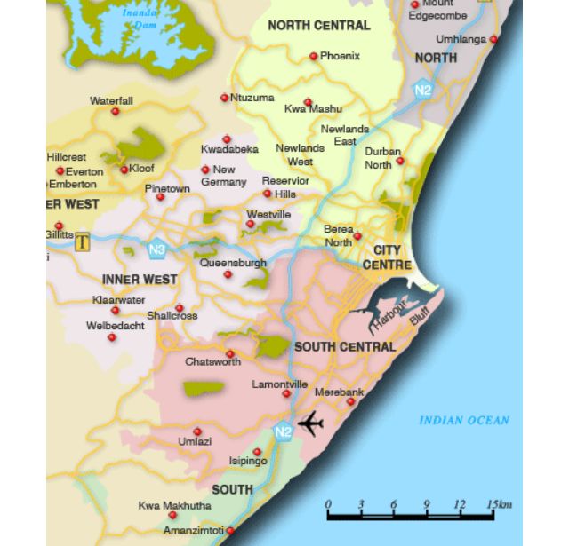 Map Greater Durban Map Greater Durban